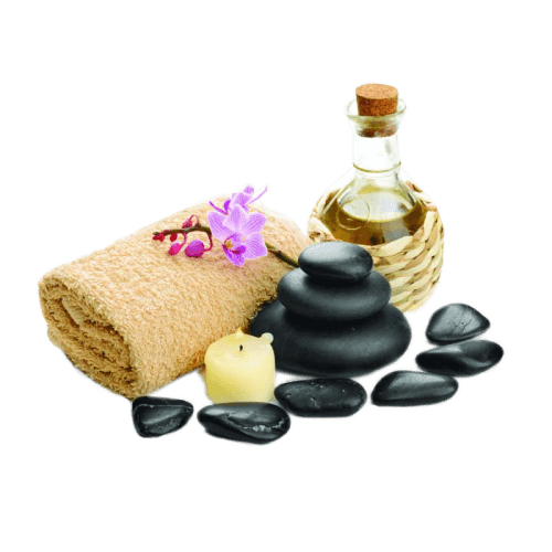 پک درمانی لوسیون بدن و حوله و سنگ درمانی